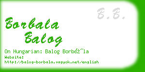 borbala balog business card